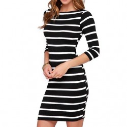 Black & white striped spandex dressDresses