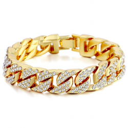 Guld / silver armband med zirconias unisex