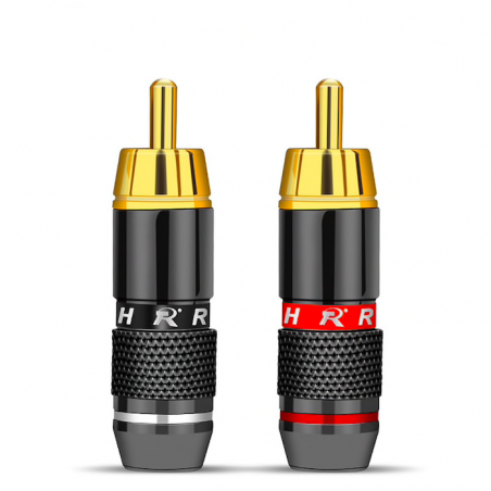 Gold plated RCA manliga plug adapter video & audio tråd anslutning 2 phs