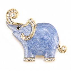 Enamel & crystals elefant - brosch