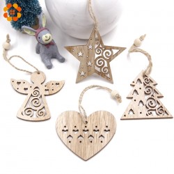 Christmas tree Xmas decoration wooden hollow pendants 6 pcsChristmas