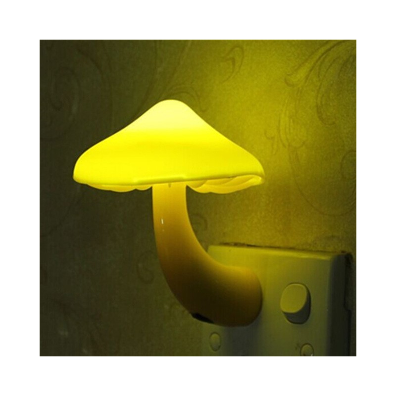 Mushroom formad vägguttag - LED nattljus - med sensor