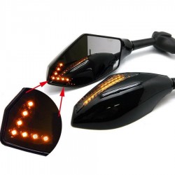 LED motorcycle turn signal light rearview mirrors for Yamaha Yzf Fzr 600 1000 R1 R6 FZ1 FZ6Mirrors