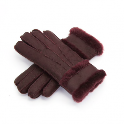 Äkta läder & cashmere & fur varma handskar