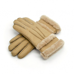 Äkta läder & cashmere & fur varma handskar