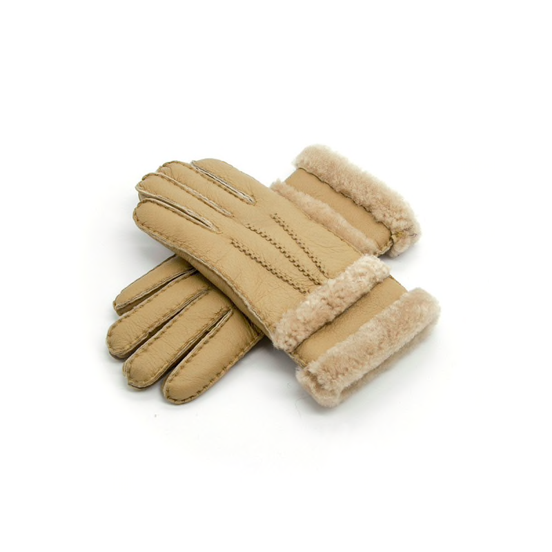 Äkta läder & cashmere & fur varma handskar
