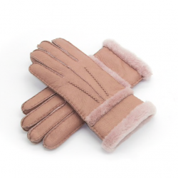 Äkta läder & cashmere & fur varma handskar