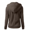 Soft fleece huvad jacka med zipper