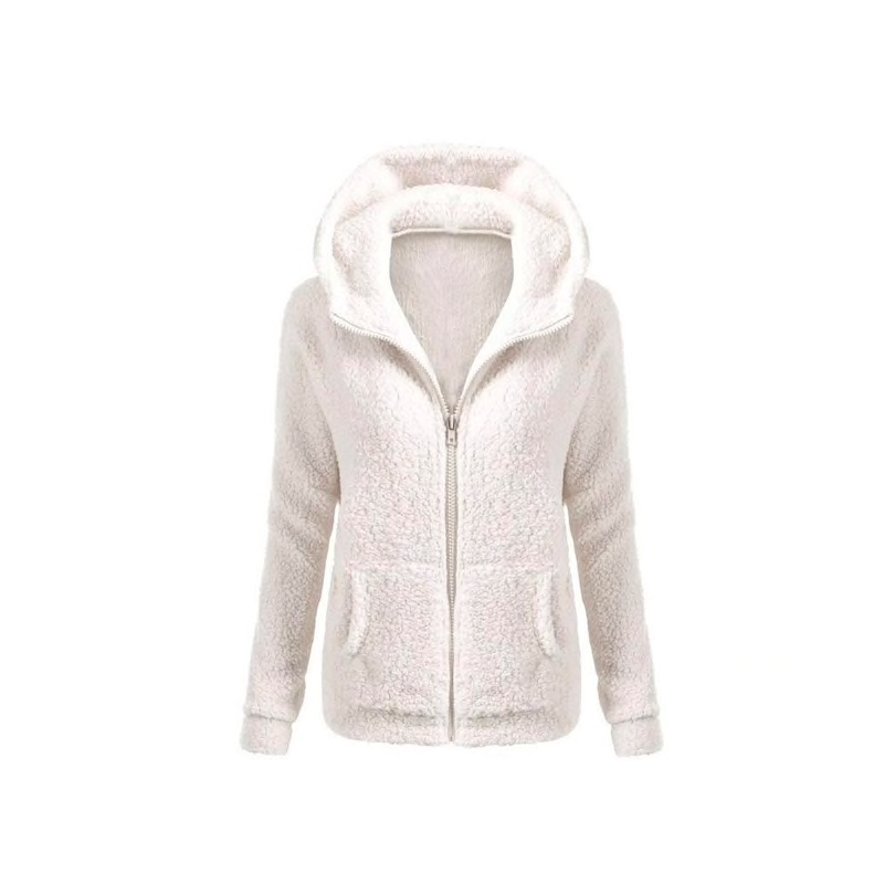 Soft fleece huvad jacka med zipper Soft fleece huvad jacka med zipper