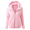 Soft fleece huvad jacka med zipper