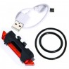 USB laddningsbar cykelsäkerhet varning bakljus