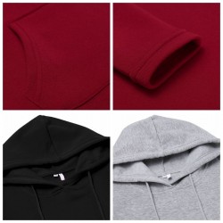 Fleece huva klänning med fickor - lång tröja