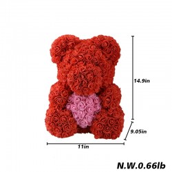 Infinity rose blomma nallebjörn med hjärta 40 cm