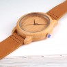 Leather band bamboo Quartz couples watchesWatches