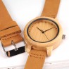 Leather band bamboo Quartz couples watchesWatches