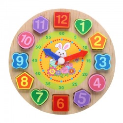 Wooden puzzle clock with 12 numbers - toyWooden