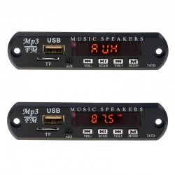 Trådlös FM-mottagare - 5V 12V-bil MP3-spelare - ljudmodulradio Wma TF USB 3,5 mm AUX-högtalare