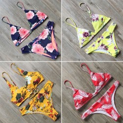 Blomster badkläder - bikini ställa in med push up