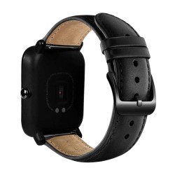 Läder klocka band med svart spänne för Xiaomi Huami Amazfit Bip