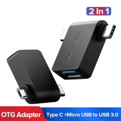 Ugreen 2 i 1 OTG-kabeladapter - mikro USB - typ C till USB