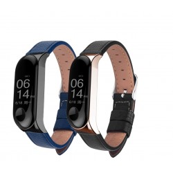 Läderband för Xiaomi Mi Band 3 - 4 klocka