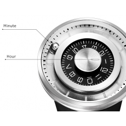 Ball rotation - stainless steel quartz watch with silicone strapWatches