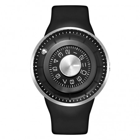 Ball rotation - stainless steel quartz watch with silicone strapWatches