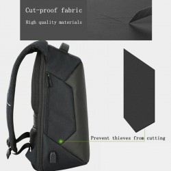 Anti-stöldryggsäck med USB-laddning - vattentät - 15,6-tums bärbar väska
