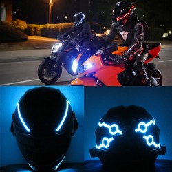 Blinkande LED hjälmremsa för motorcykel natt ridning - set