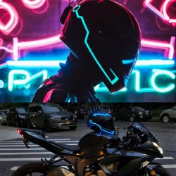Flashing LED helmet strip for motorcycle night riding - setMotorbike parts