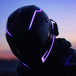 Flashing LED helmet strip for motorcycle night riding - setMotorbike parts