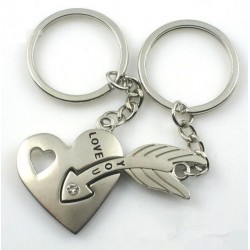 Heart & pil - Silver Keychain med kristall