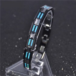 Naturlig opal volfram - stål svart keramiskt armband