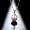 Elegant guldhalsband med pärla & örhängen