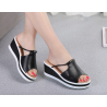 Comfortable leather slip-on wedge sandalsSandals