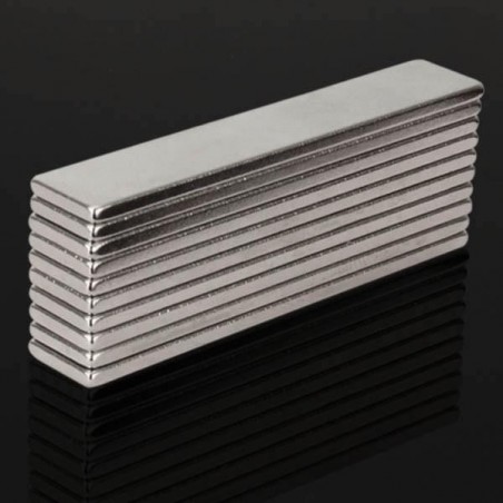 N48 super stark neodymiummagnet 50 * 10 * 2 mm - block 10 st