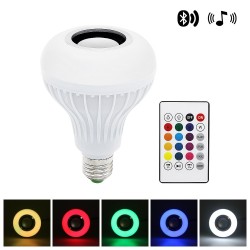 Smart RGB LED lampa med trådlös Bluetooth högtalare - fjärrkontroll