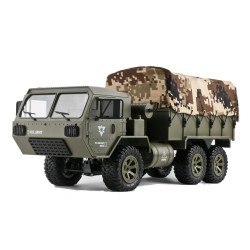 FY004A 1/16 2.4G 6WD RC bil - proportionell kontroll - USA armé militär lastbil med 2 batterier - RTR Modell