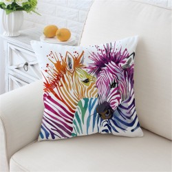 Färgglada safari zebras - kudde täcker