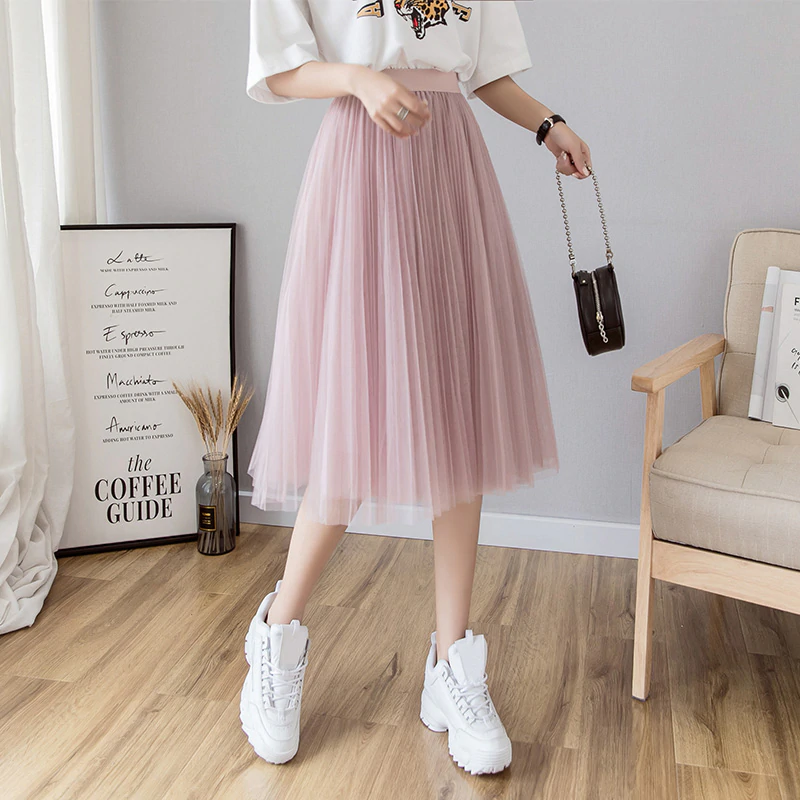 Fashion midi vädjade kjol