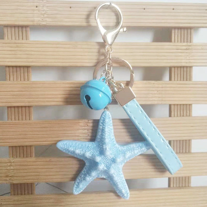 Keychain with starfish & pearlsKeyrings