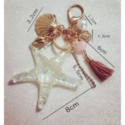 Keychain med starfish & pärlor