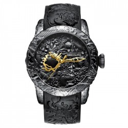 Luxury waterproof watch with dragon sculptureWatches