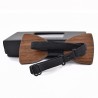 Fashionable wooden bow tie & cufflinks - set