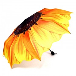 Sunflower design - regn och sol paraply - vikande