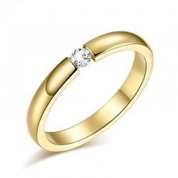 Elegant ring med kristall - rostfritt stål