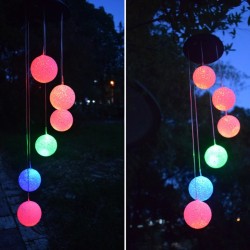 LED solenergid vind chimes ljus - hängande bollar - lampa