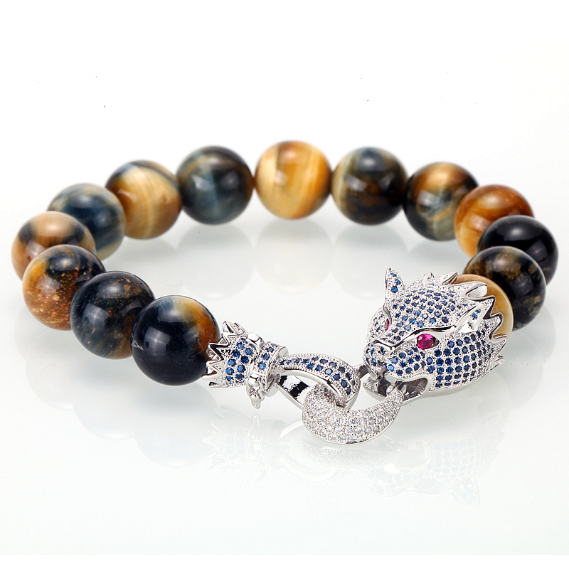 Kristall drake - armband med pärlor sten