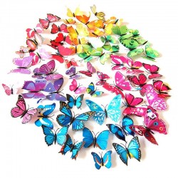 3D fjärilar väggklistermärken - kylmagneter - 12 bitar