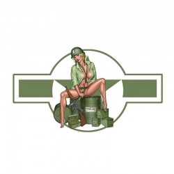 Amerikansk armé flicka - bil & motorcykel vinyl klistermärke - vattentät 13 * 7,4 cm